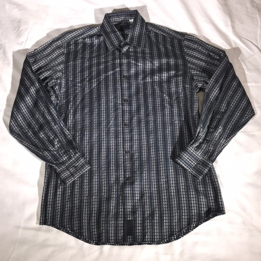 Versace Men’s Stripped Texturized Shirt